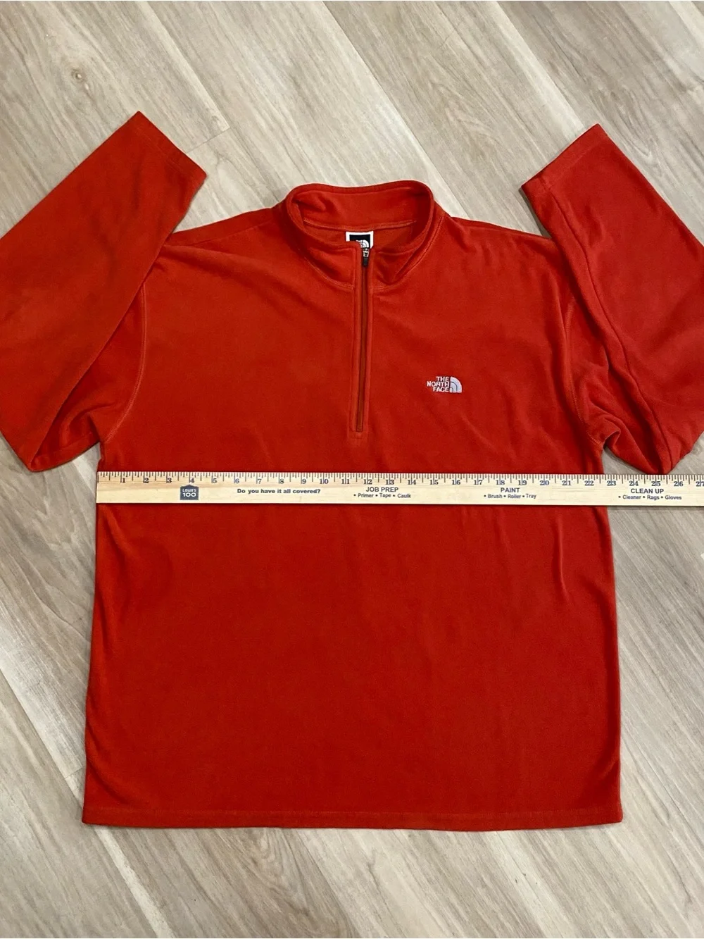 The North Face Fleece Pullover Mens Large L Rust Orange Red TKA 100 1/4 Zip